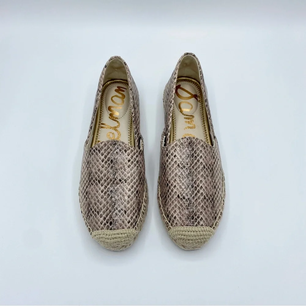 Sam Edelman Sesame Embossed Leather Kesia Espadrille Flat Size 6
